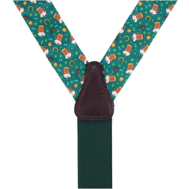 Trafalgar Men's Cheers To St. Patrick's Day Silk Button End Suspenders — image 3 of 3